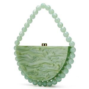 4152 Acrylic Clutch Purses Cute Bead Evening Handbag Chic Trendy Evening